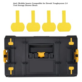LUAATT Anti-Wobble Inserts Compatible for Dewalt Toughsystem 2.0 Tool Storage Drawer Boxes,4 Pack Key Inserts Help Improving Stability(Yellow)
