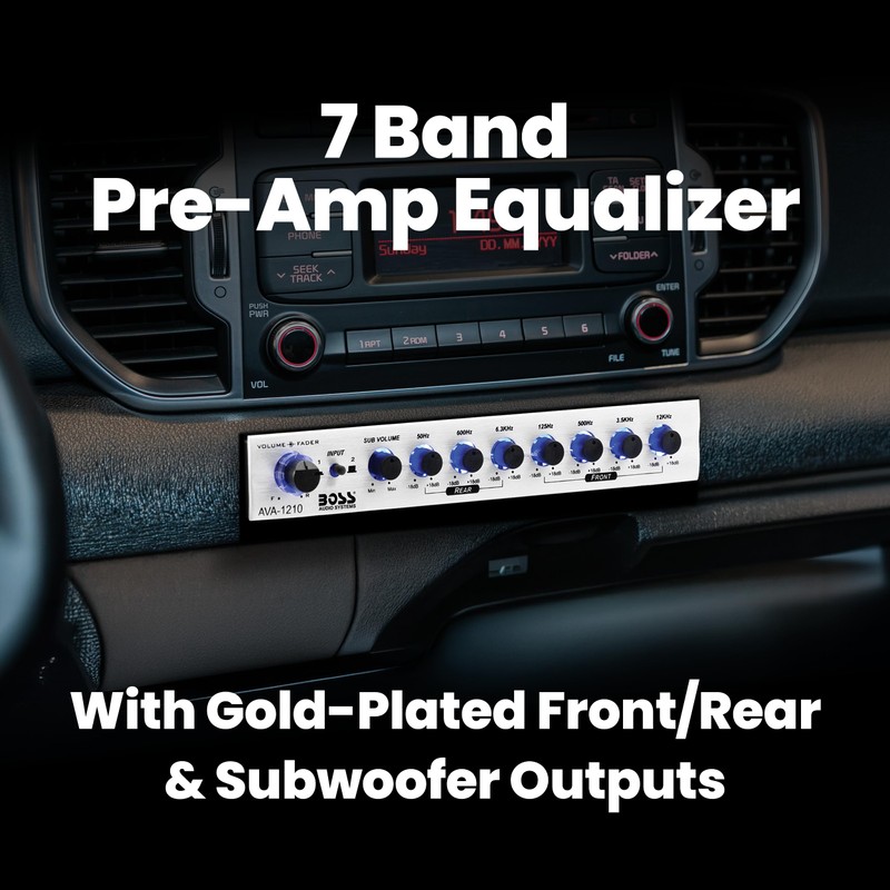 BOSS Audio Systems AVA1210 Car Equalizer - 7 Band Pre-Amp