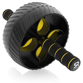 Sports Research Ab Wheel Roller with Knee Pad | Sturdy 3" Wheel for Core Workouts in The Gym or at Home