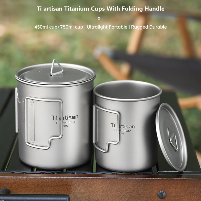 Ti artisan Titanium Pot Ultralight Titanium Cup Camping Cup Titanium