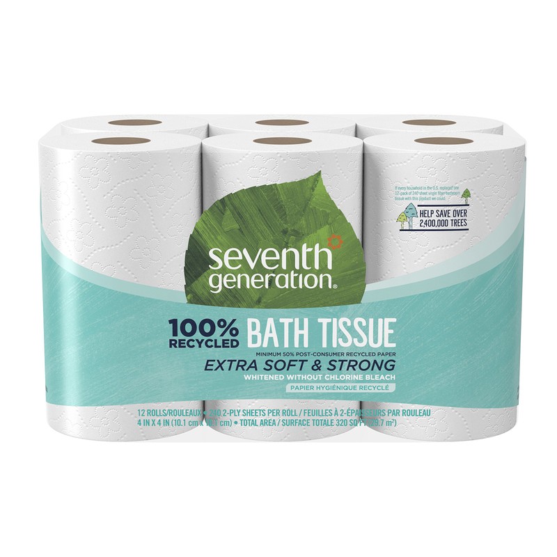 Seventh Generation Toilet Paper, Bath Tissue, 100% Recycled Paper, (Packaging