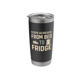 Fitness From Bed to Fridge Sarcastic Workout Lazy Foodie Stainless Steel Insulated Tumbler