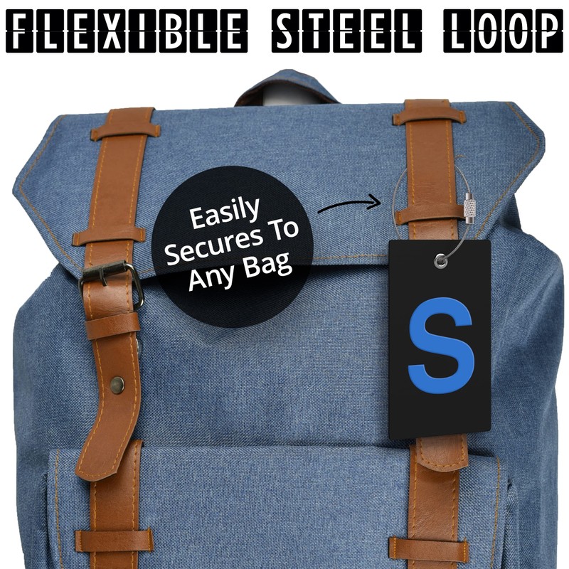 Highwind BOGO Luggage Initial Bag Tag - Fully Bendable w/Stainless