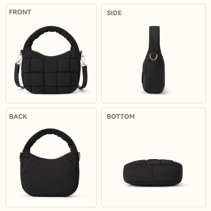 BOSTANTEN Puffer Crossbody Bags for Women Woven Small Shoulder Purse