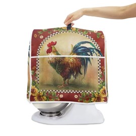Annejudy Kitchen Aid Mixer Cover, Sunflower Rooster Print Kitchen Stand Mixer Dust Cover with Handle, Kitchen Aid Covers for Stand Mixer or Coffee Maker With Pocket, Kitchen Aid Mixer Assecories