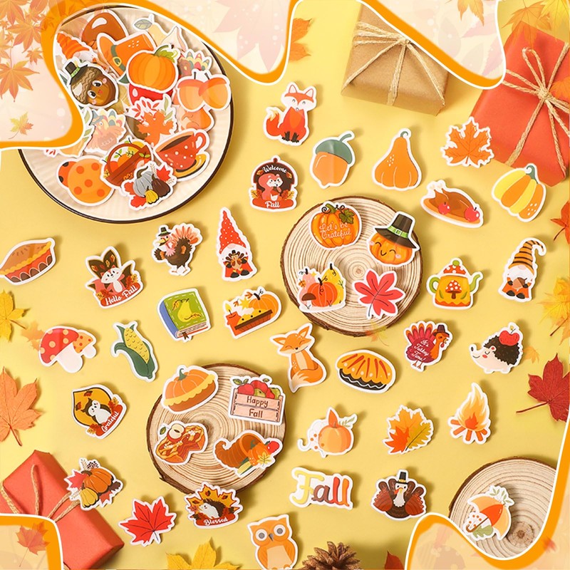 Suncalla 60 Pcs Fall Pins Bulk Acrylic Lapel Pins Pumpkin