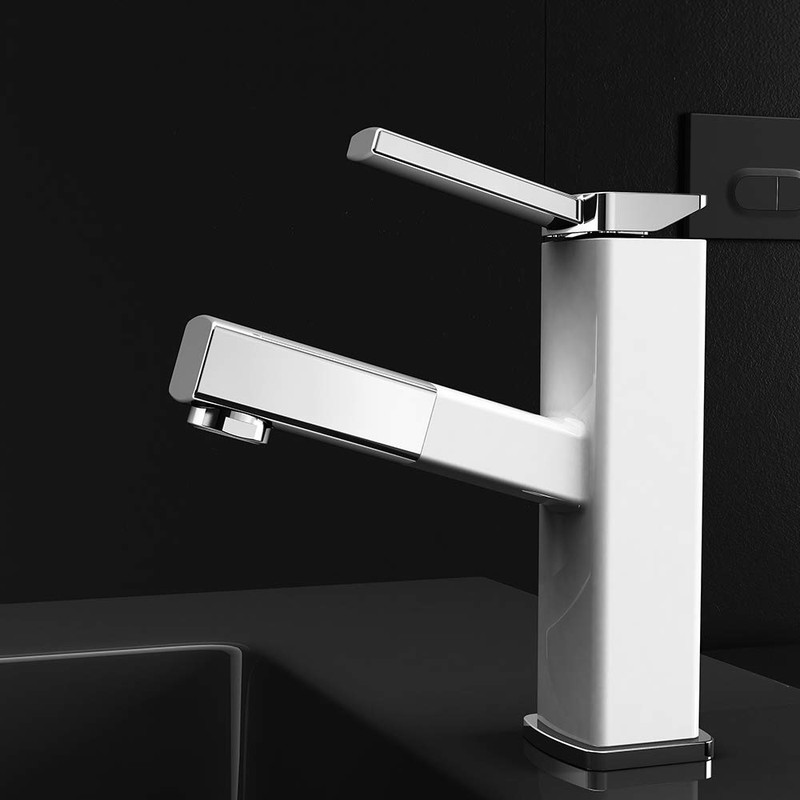 KAIYING Bathroom Sink Faucet with Pull Out Sprayer, Single Handle