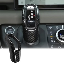 Youzzei Gear Shift Head Cover Trim, Carbon Fiber Style Car Gear Stick Cover for Land Rover Range Rover Sport 2014-2017 Jaguar E Pace 2018-2019, ABS Plastic Range Rover Sport Gear Knob Cover Trim-Black