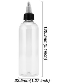 HOIGON 40 Pack 2oz Clear Dispensing Bottles, 60ml Plastic Squeeze Bottles with Twist Top Caps and Funnels, Empty Boston Squeeze Bottles for Condiments, Paint Pouring, Arts, Crafts