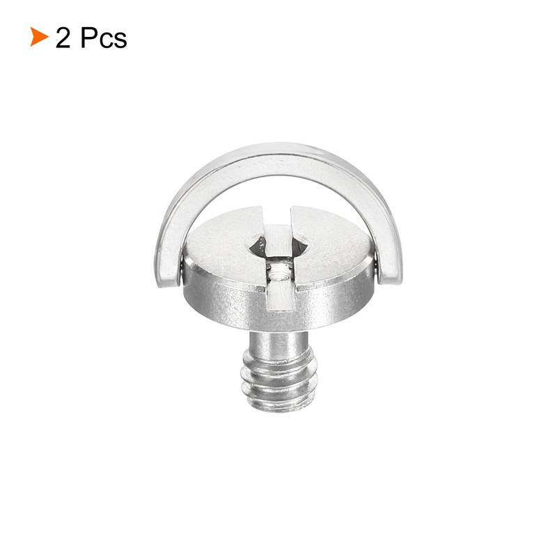 PATIKIL 1/4-20 Thread 14mm Length D-Ring Stainless Steel Camera Fixing