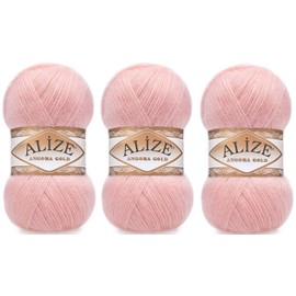 Alize Angora Gold Yarn 20% Wool 80% Acrylic Lot of 3skn 300 g 1805yds Thread Crochet Hand Knitting Turkish Yarn (363)