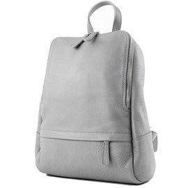 modamoda de - T138 Italian Women's Leather Backpack Bag, Grey2021