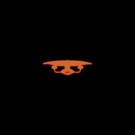 Trek Inspired USS Enterprise D Style 2 Silhouette Space Voyager Glow in The Dark Sticker Decal for Phone Tablet Laptop Car Truck Window | 4" Sticker | Orange