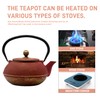 SECHUDO Cast Iron Teapot Tea Kettle with Stainless Steel Infuser