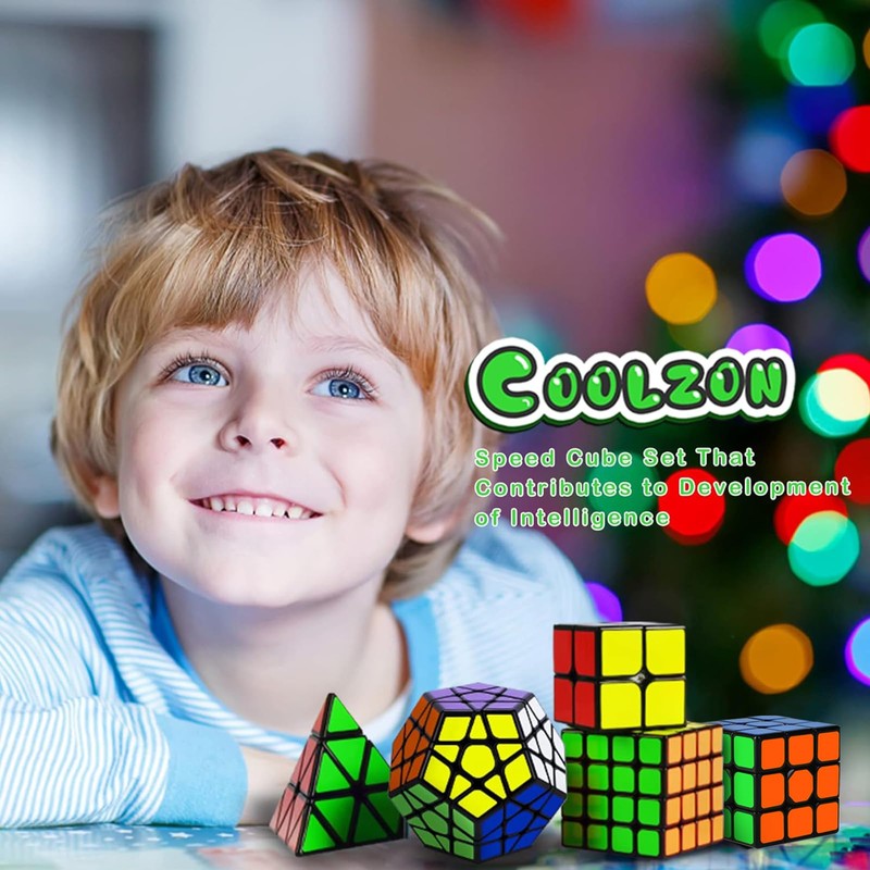 Coolzon Speed Cube Set 5 Pack Magic Puzzle Cubes Pyraminx