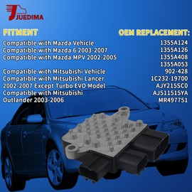 JUEDIMA Radiator Cooling Fan Control Unit Module Compatible with Mazda 6 MPV Lancer Outlander 2002-2007 Replaces# 1355A124 1C231-19700 AJY215SC0 MR497751