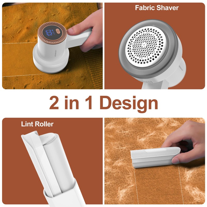 Fabric Shaver Fuzz Remover Rechargeable, HOMEASY Electric Lint Remover Shaver
