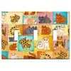 Art Plates - Cat Collage Switch Plate - Triple Toggle