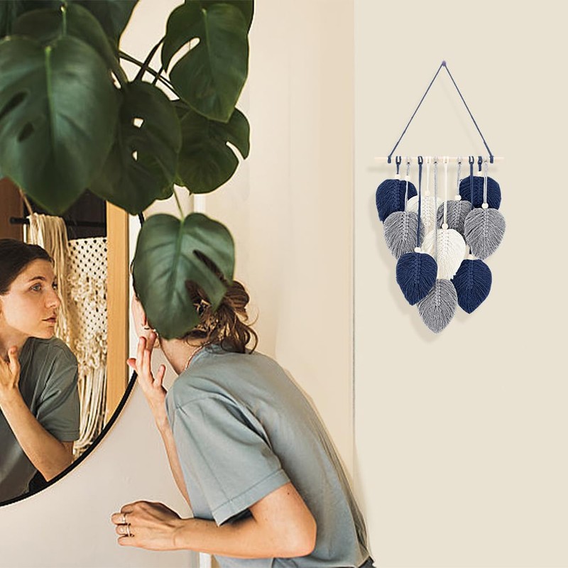 FREEBLOSS Macrame Leaf Wall Hanging Kit Boho Wall Hanging Macrame