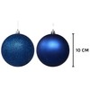 Navy Blue Christmas Baubles 10cm Tree Ornaments - Glitter Matt