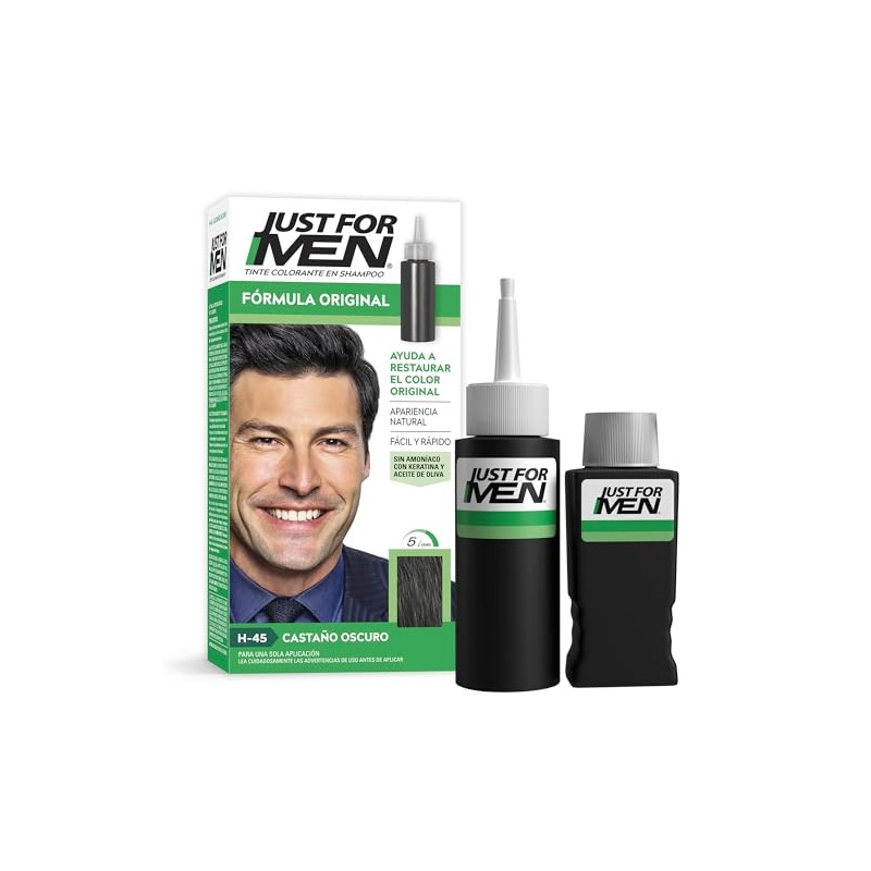 Just For Men Tinte colorante para hombre en shampoo, castaño