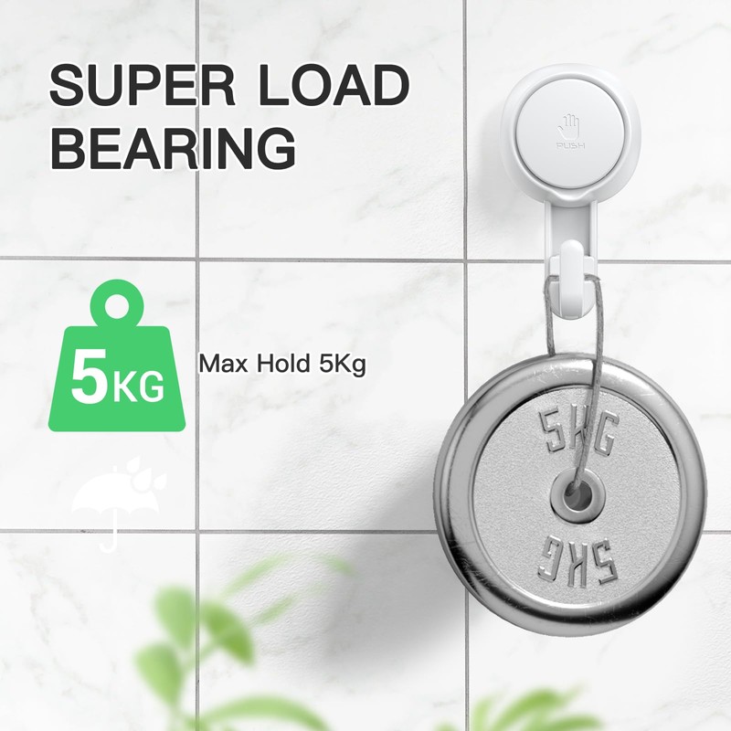 ilikable Bathroom Suction Hook 4 Packs, Detachable and Reusable Door