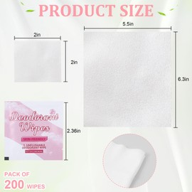 200Pcs Travel Deodorant Wipes, Travel Size Mini Deodorant Wipes Individually Wrapped Wipe Women Sweat Block Wipe, for Woman Wet Flushable Armpit for Body Cleaning Rose