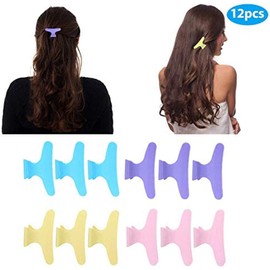 Juego de 12 pinzas de pelo coloridas con diseño de mariposa para sujetar el pelo, sección de pelo, pinzas, herramienta de peluquería(Colorful)