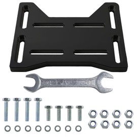 PACEWALKER Aluminum Motor Engine Mount Adapter Bracket Plate Adjustable Motor Plate Fit for Mini Bike Go Kart Coleman 100 Doodlebug DB30 Small 4 Stroke Engines 212 Preditor Honda (Black)