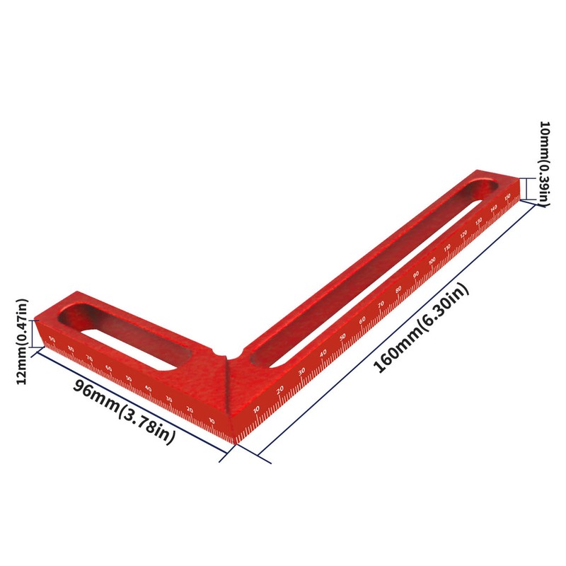 Carpenter Square L Shape Aluminum Alloy Height Measuring Scribing 90°