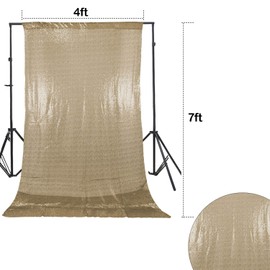 Trimming Shop 4ft x 7ft Champagne Sequin Backdrop Photography Background Shiny Fabric Glitter Curtain Backdrop Photo Studio Background for Birthday Wedding Reception Party Christmas Decoration