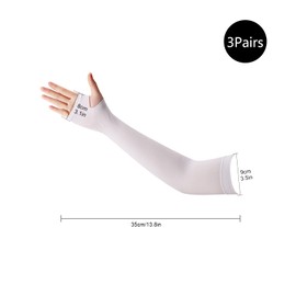 GLAITC Arm Sleeves,3 Pairs UV Protection Cooling Arm Sleeves 3 Colors Arm Sleeve Women Men Summer Sun Arm Cover Sleeves Tattoo Cover for Cycling Driving Golf Hiking Running (White)