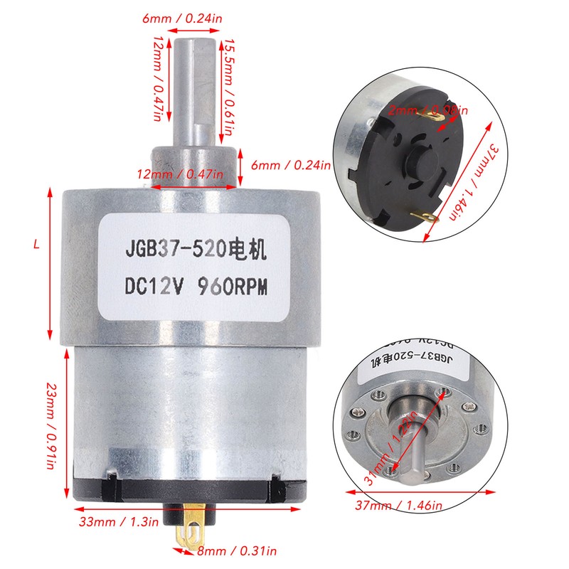 DC Gear Motor Good Conductivity Brass Coil Large Torsion CW