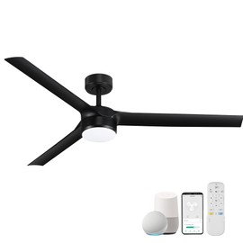 cumilo 60 Inch Smart Ceiling Fans with Lights and Remote,Quiet DC Motor,3 color for Outdoor Indoor Modern Farmhouse Ceiling Fan works with Alexa WIFI APP,Modern White Ceiling Fan for Bedroom Patio