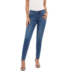 MetHera Women's Le Mel Classic Mid Rise Stretch Skinny Shaping Jegging Denim Jeans (8S, Blue Rose)