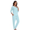 WiWi Viscose from Bamboo Womens Cute Pajamas Set 3/4 Sleeve