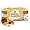 Ferrero Rocher Gourmet Hazelnut Milk Chocolate Gift Box, 16 Individually