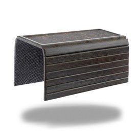 Detor Bamboo Sofa Arm Tray, Flexible Couch arm Table Tray with Anti-Slip Cork pad and Orignal Bamboo Grain, Universal armrest Sofa Table Tray for Home Decor, Cup, Snacks and More, Black