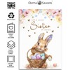 Sister Easter Card - Bunny with Easter Eggs Design -