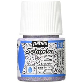 Pebeo Setacolor Light Fabrics Glitter, Fabric Paint, 45 ml Bottle - Multicolored