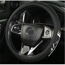 Leather Steering Wheel Cover 15.5-16inch Compatible with Toyota 4Runner Tacoma Tundra Highlander (Leather-Gray0)