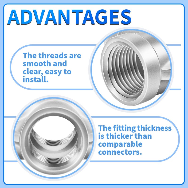 ChillWaves 304 Stainless Steel Pipe Fitting, 4 Way Cross 1/2"
