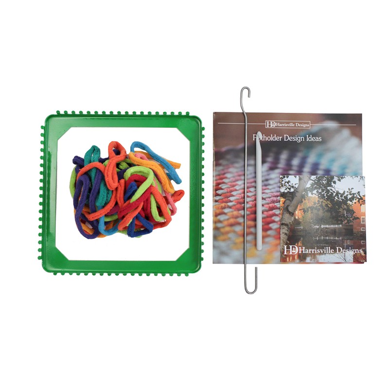 Friendly Loom 7" Potholder Kit Green Metal Loom and Bright
