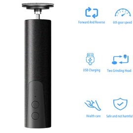 Cordless Electric Callus Remover for Feet with Nail File Sander 2 in 1 Rechargeable Foot File Grinder for Dead Skin Crack Dry Calluses with Sandpaper Disk 6 Speed Adjustable