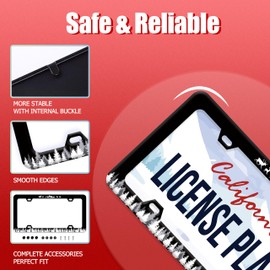 Mountain Forest Camping License Plate Frame Deer Aniaml License Plate Colorful Stainless Steel Auto Parts Funny License Plate Decoration with Screws Size 12.3 "x 6.3"