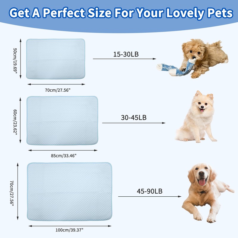 GLIDESMOOTH Dog Cooling Mat, Durable Machine Washable Pets Cool Pad,