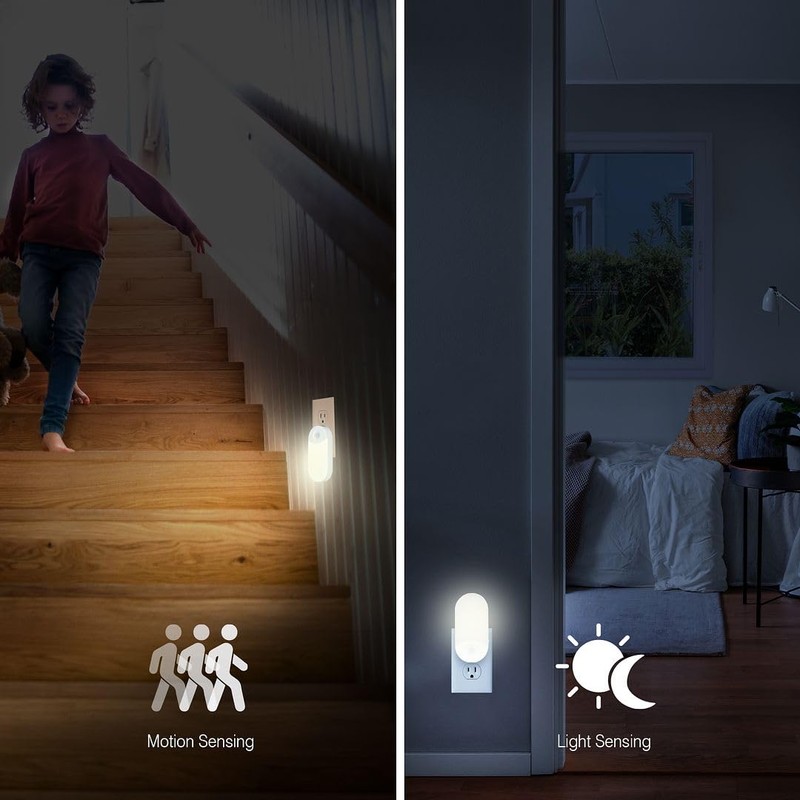 Camelion 3-Pack 4-in-1 Plug-in Power Failure Night Light,Motion and Light