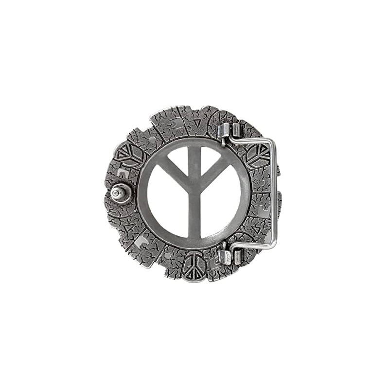 Cowboy Craft Unique Biker Buckle Antique Peace Sign Engraved Buckle