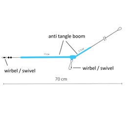Pro Filstar Method Feeder Assembly - Anti Tangle Boom with Fishing Swivel Pack of 2