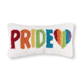 C&F Home Pride Heart Hooked Rainbow Throw Pillow 6" x 12" Decorative Accent Cushion for Home Couch & Bed Love is Love Decor Decoration 6" x 12" Multicolored